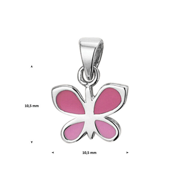 hanger vlinder zilver gerhodineerd - Afbeelding 2