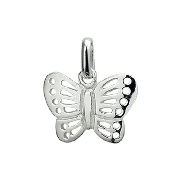 hanger vlinder zilver wit