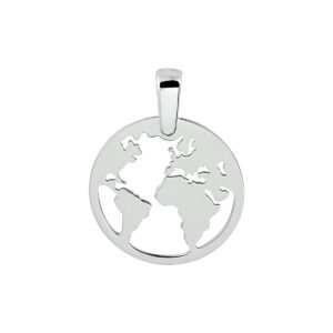 hanger wereldbol zilver gerhodineerd