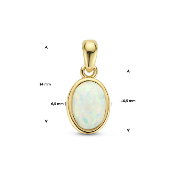 hanger wit opaal 14K geelgoud - Afbeelding 4