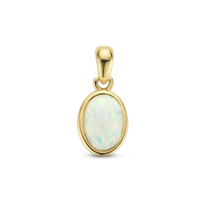 hanger wit opaal 14K geelgoud