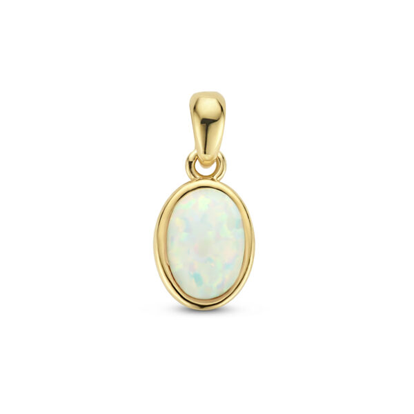 hanger wit opaal 14K geelgoud