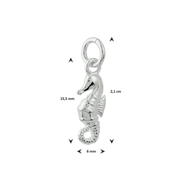 hanger zeepaard zilver wit - Afbeelding 3