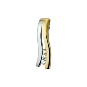 hanger zirkonia 14K bicolor goud geel/wit