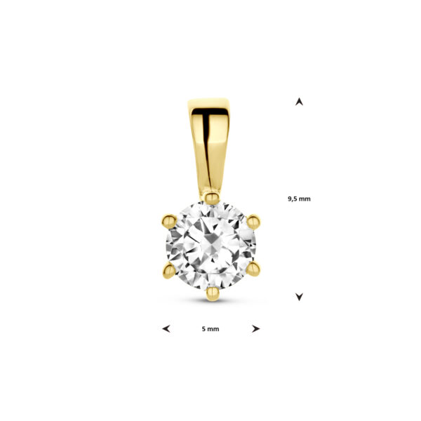 hanger zirkonia 14K geelgoud - Afbeelding 4