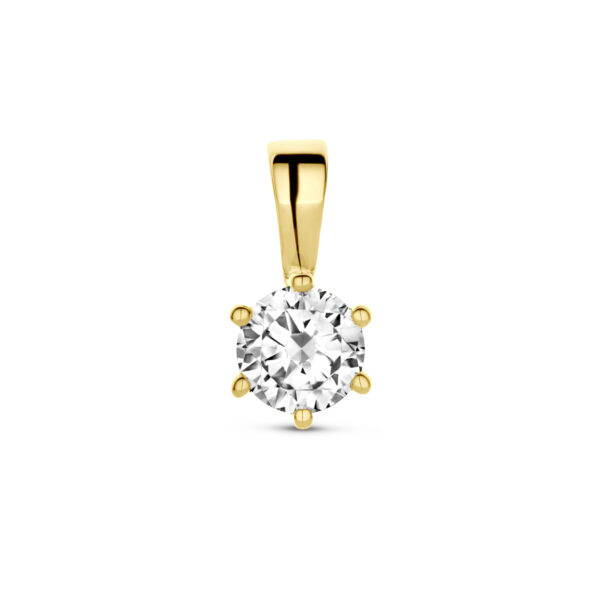 hanger zirkonia 14K geelgoud