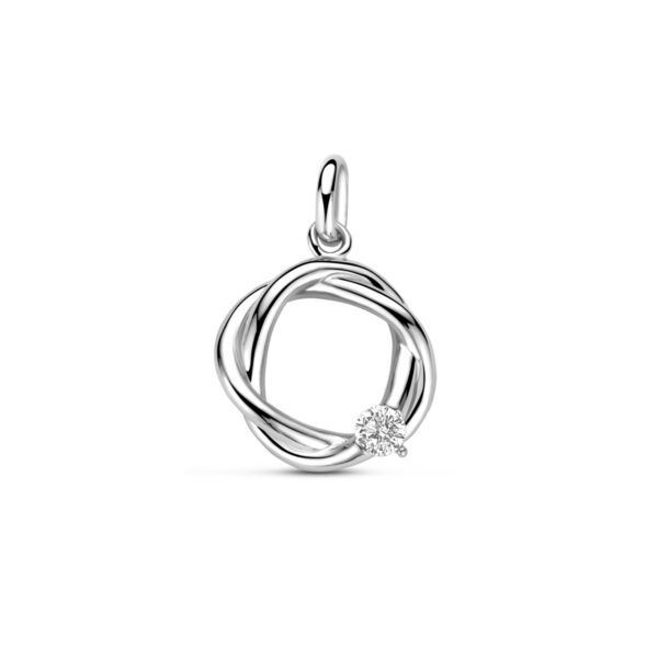 hanger zirkonia 15 mm zilver gerhodineerd