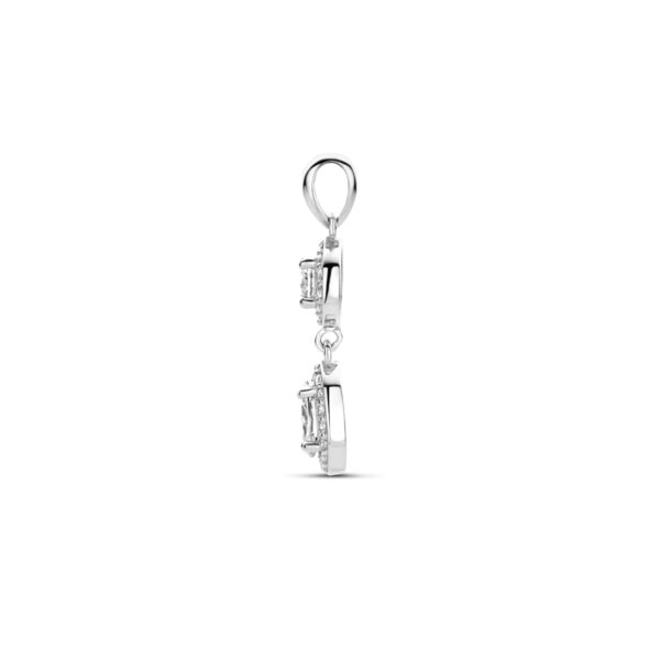 hanger zirkonia halo zilver gerhodineerd - Afbeelding 3