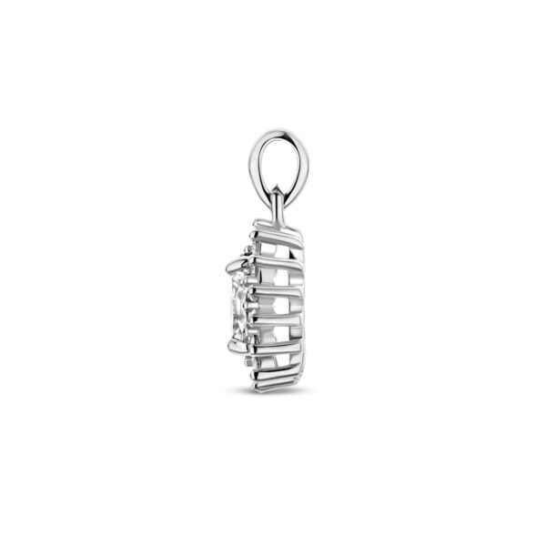 hanger zirkonia halo zilver gerhodineerd - Afbeelding 3