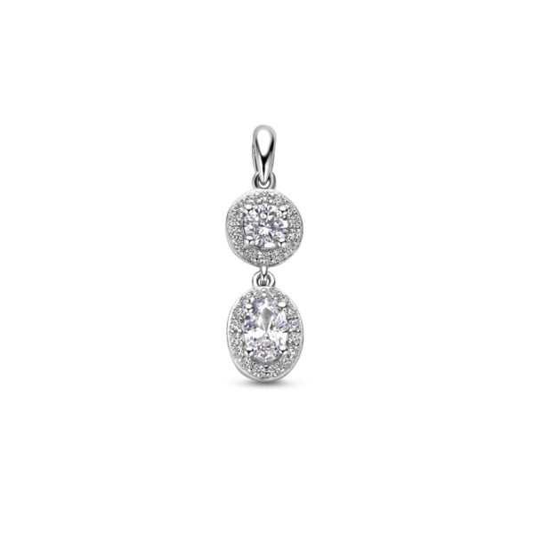 hanger zirkonia halo zilver gerhodineerd