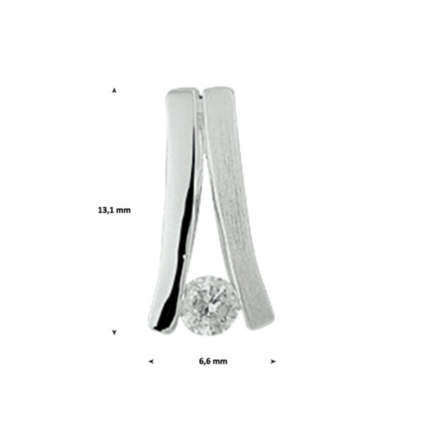hanger zirkonia poli/mat zilver gerhodineerd - Afbeelding 2