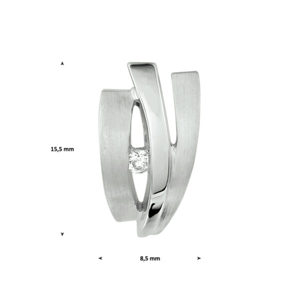 hanger zirkonia poli/mat zilver gerhodineerd - Afbeelding 2