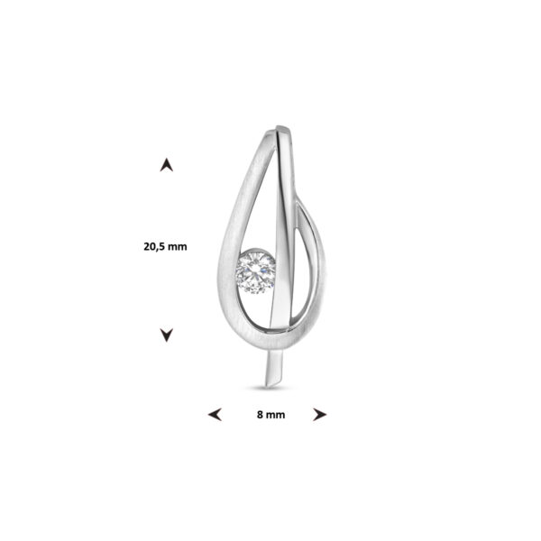 hanger zirkonia poli/mat zilver gerhodineerd - Afbeelding 4