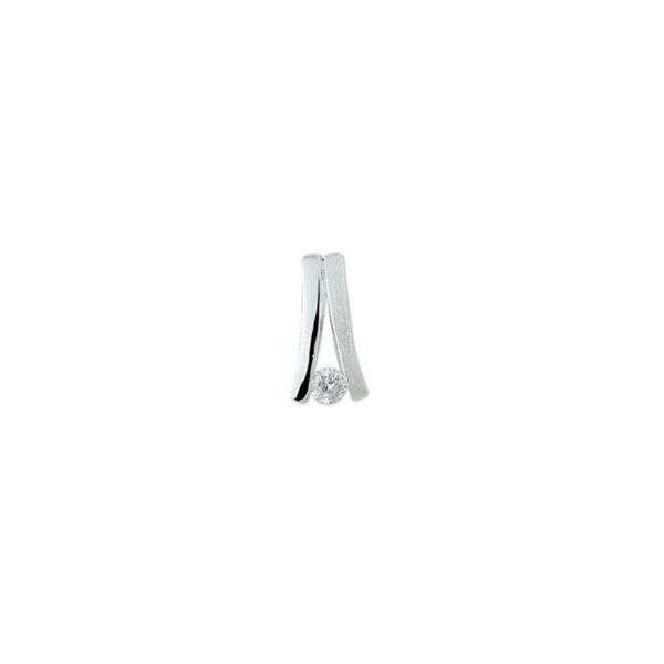hanger zirkonia poli/mat zilver gerhodineerd