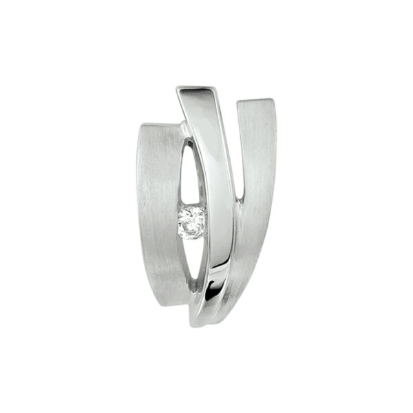 hanger zirkonia poli/mat zilver gerhodineerd