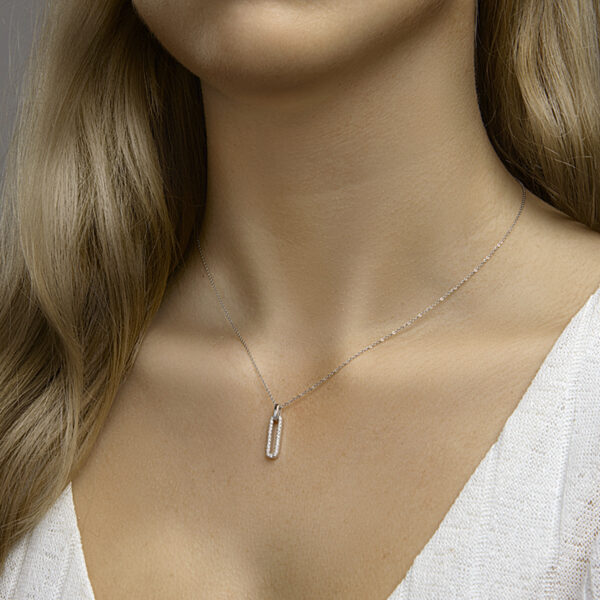 hanger zirkonia zilver gerhodineerd - Afbeelding 2