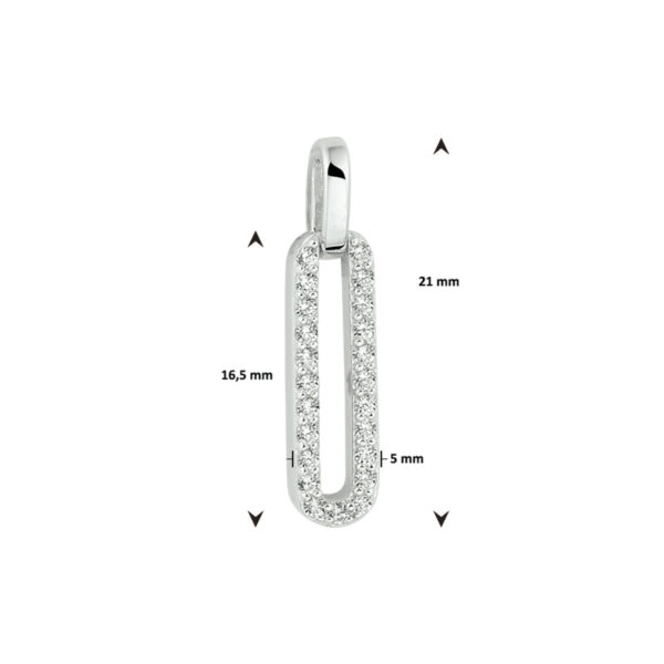 hanger zirkonia zilver gerhodineerd - Afbeelding 4