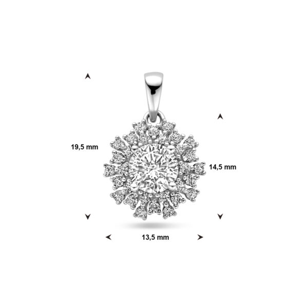 hanger zirkonia zilver gerhodineerd - Afbeelding 4