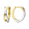 klapoorringen 14K bicolor goud geel/wit - Afbeelding 3
