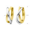 klapoorringen 14K bicolor goud geel/wit - Afbeelding 4