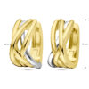 klapoorringen 14K bicolor goud geel/wit - Afbeelding 4