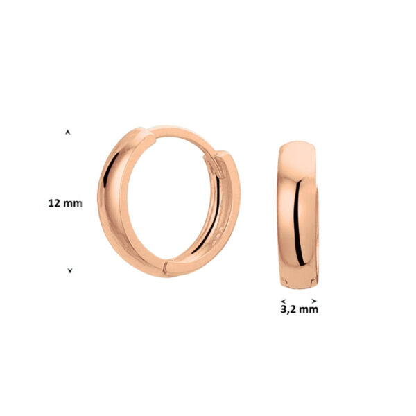 klapoorringen 14K roségoud - Afbeelding 3