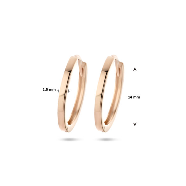 klapoorringen 14K roségoud - Afbeelding 4