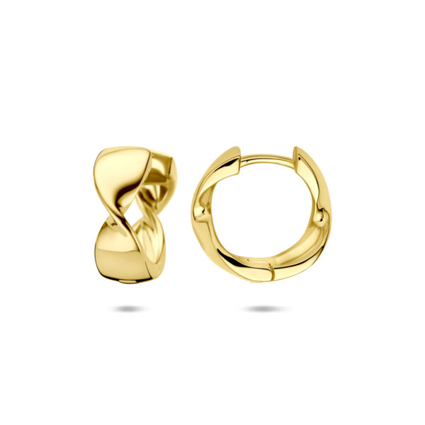 klapoorringen 15 mm 1 micron zilver verguld (geel) - Afbeelding 3