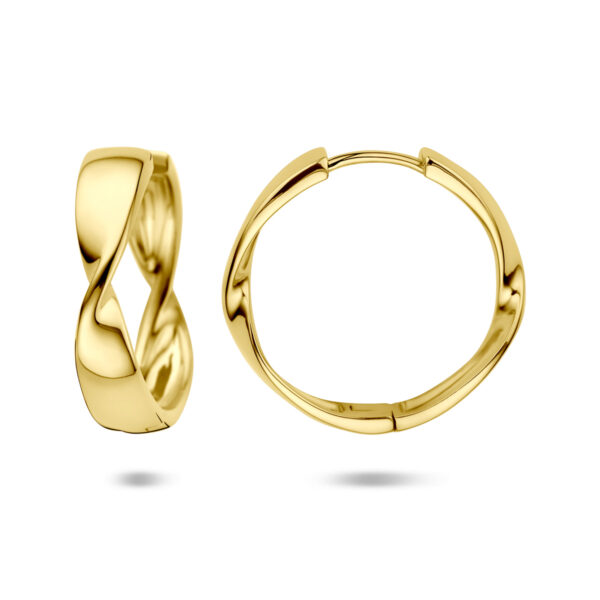 klapoorringen 25 mm 1 micron zilver verguld (geel) - Afbeelding 3