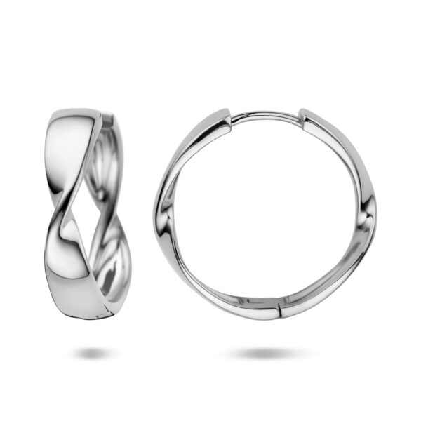 klapoorringen 25 mm zilver gerhodineerd - Afbeelding 3
