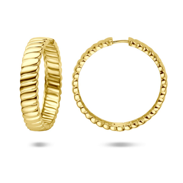 klapoorringen 40 mm 1 micron zilver verguld (geel) - Afbeelding 3