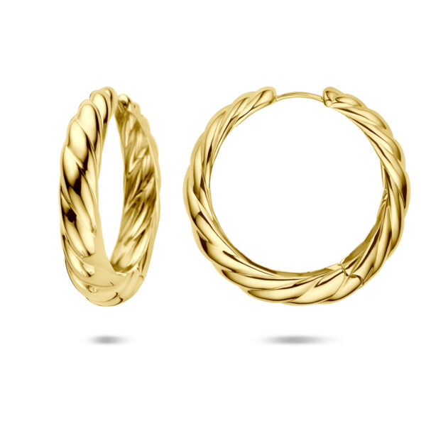 klapoorringen 40 mm 1 micron zilver verguld (geel) - Afbeelding 3