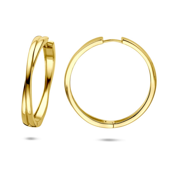 klapoorringen 40 mm 1 micron zilver verguld (geel) - Afbeelding 3