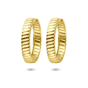 klapoorringen 40 mm 1 micron zilver verguld (geel)