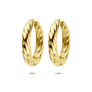 klapoorringen 40 mm 1 micron zilver verguld (geel)