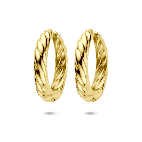 klapoorringen 40 mm 1 micron zilver verguld (geel)