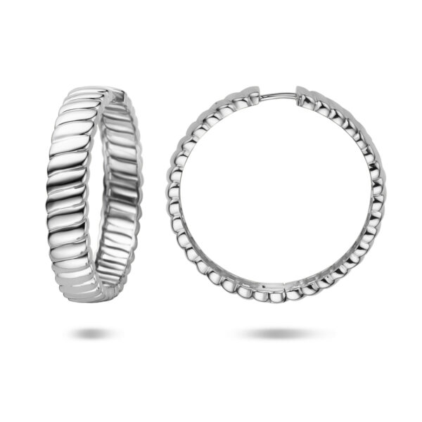 klapoorringen 40 mm zilver gerhodineerd - Afbeelding 3