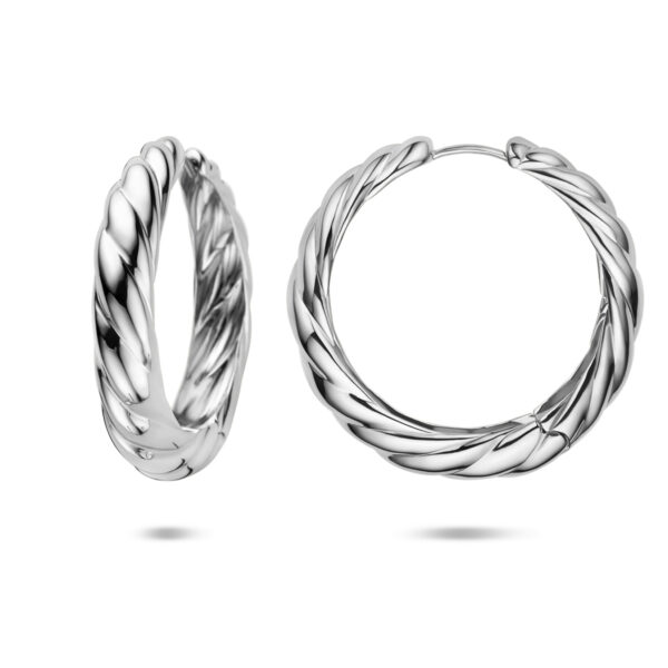 klapoorringen 40 mm zilver gerhodineerd - Afbeelding 3
