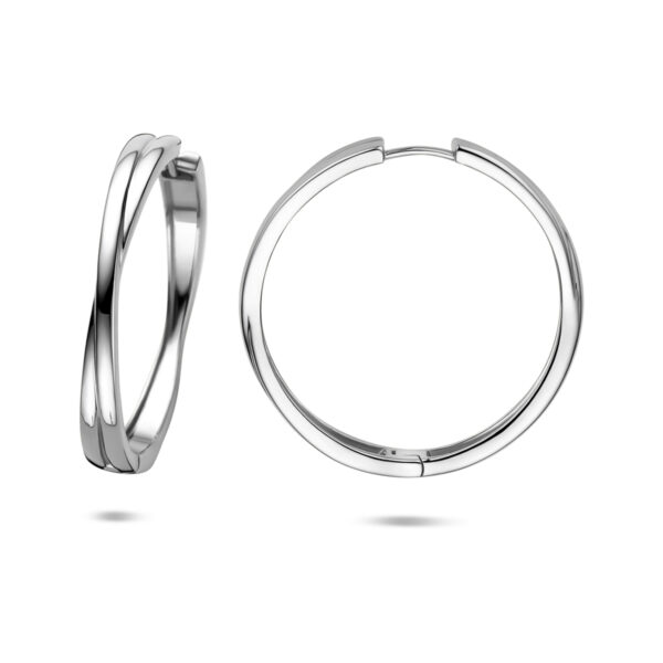 klapoorringen 40 mm zilver gerhodineerd - Afbeelding 3
