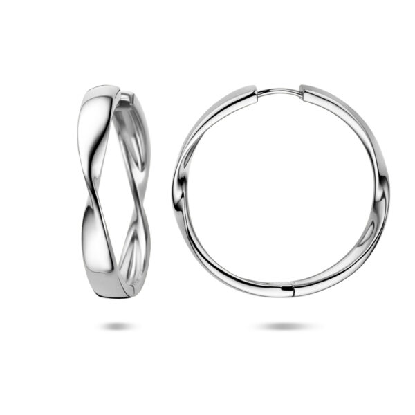 klapoorringen 40 mm zilver gerhodineerd - Afbeelding 3
