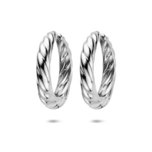 klapoorringen 40 mm zilver gerhodineerd