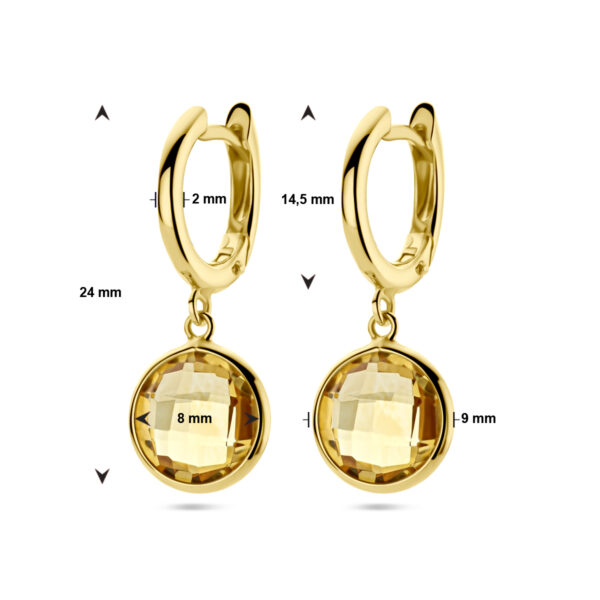 klapoorringen citrien 14K geelgoud - Afbeelding 4