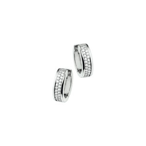 klapoorringen diamant 0.25ct (2x0.125ct) h si 14K witgoud