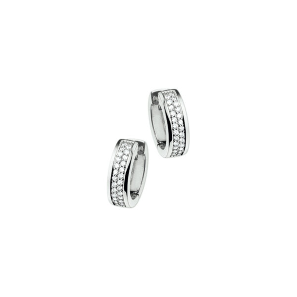 klapoorringen diamant 0.25ct (2x0.125ct) h si 14K witgoud