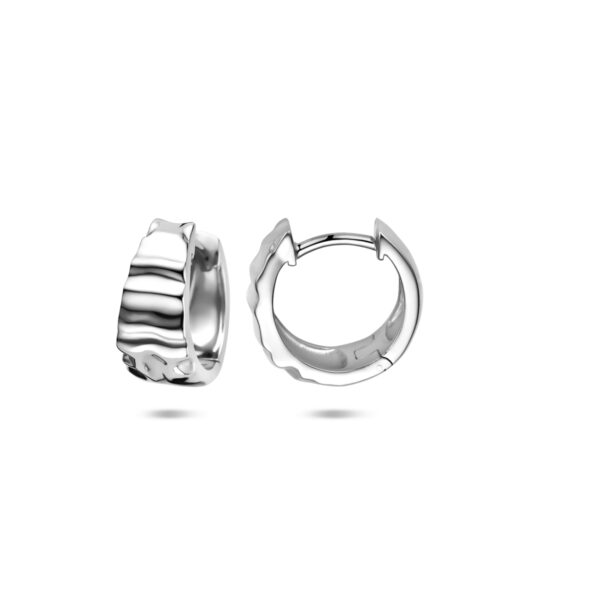klapoorringen gehamerd 13,5 mm zilver gerhodineerd - Afbeelding 3
