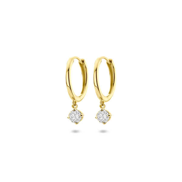 klapoorringen lab grown diamant 0.25ct (2x 0.125ct) h si 18 mm 14K geelgoud