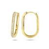 klapoorringen paperclip zirkonia 14K geelgoud - Afbeelding 3
