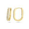 klapoorringen paperclip zirkonia 14K geelgoud - Afbeelding 3