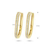 klapoorringen paperclip zirkonia 14K geelgoud - Afbeelding 4