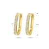 klapoorringen paperclip zirkonia 14K geelgoud - Afbeelding 4
